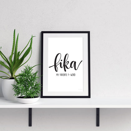 fika my favorite f-word handwritten poster 