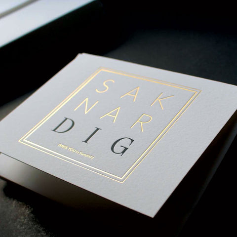 Greeting cards in Swedish, letter pressed