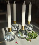 Adventsljusstakar i kristall - handgraverade - set med 4