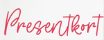 A red gift card with the word 'Presentkort' printed in cursive text on a white background.