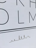 Stockholm Skyline Print - love, STHLM