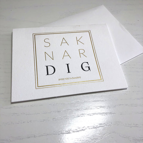 Saknar Dig kort - relieftryck