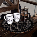 Fika bricka - svart & grå