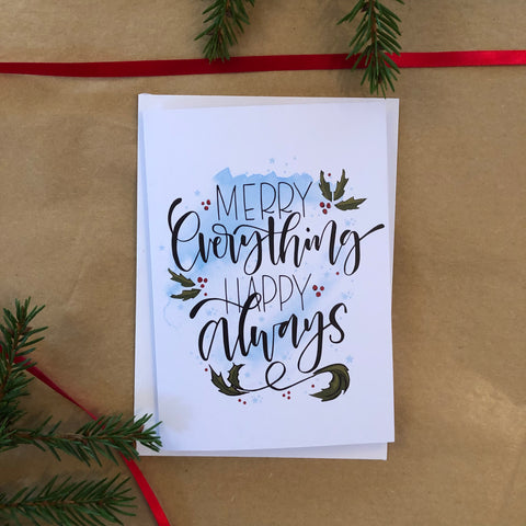 Julkort Merry Everything, Happy Always